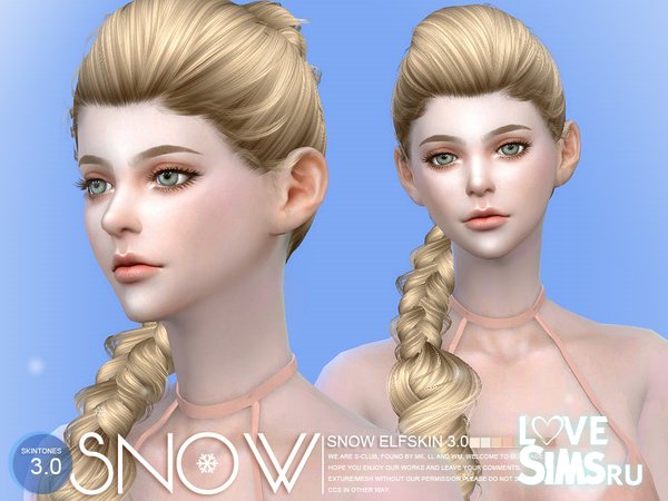 Скин Snow Elf skintones 3.0 от S-Club