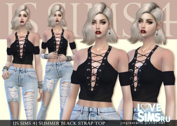 Топ Summer Black Strap от JS Sims