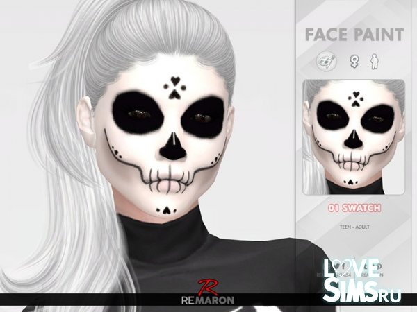 Макияж Halloween Skull Face Paint 01