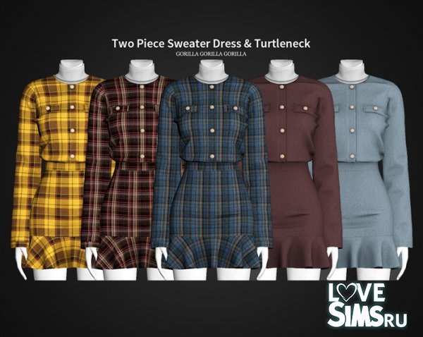 Платье Two Piece Sweater Dress & Turtleneck