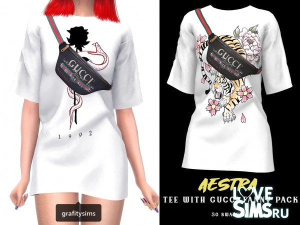Футболка Aestra tee with gucci fanny pack