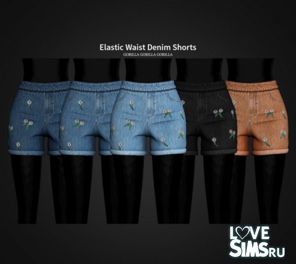 Джинсы Elastic Waist Denim Shorts