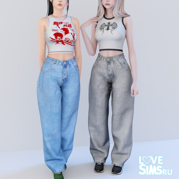 Топ и джинсы Baggy Jeans / Kitty Top