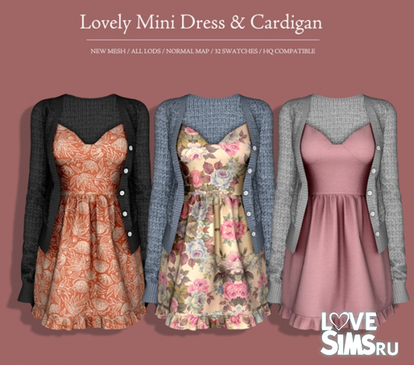 Наряд Lovely Mini Dress & Cardigan
