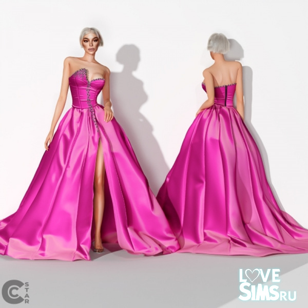 Платье High Slit Ballgown Crystals