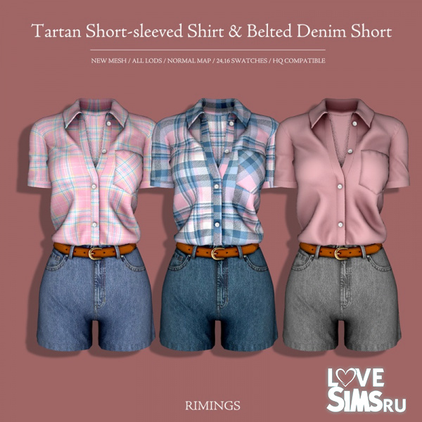 Комплект Tartan Shirt & Denim Short