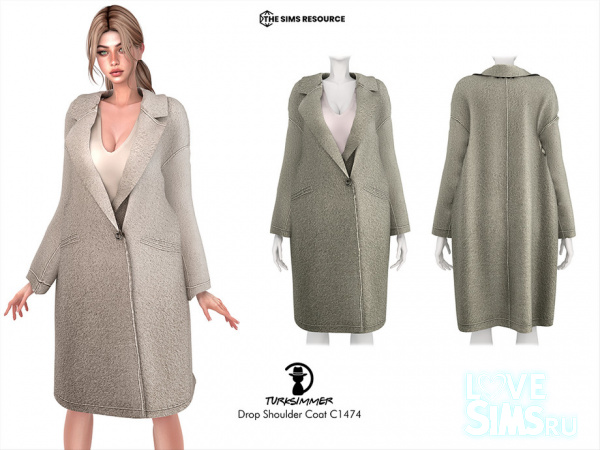 Пальто Drop Shoulder Coat C1474