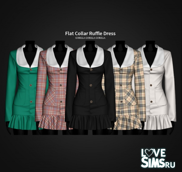 Платье Flat Collar Ruffle Dress