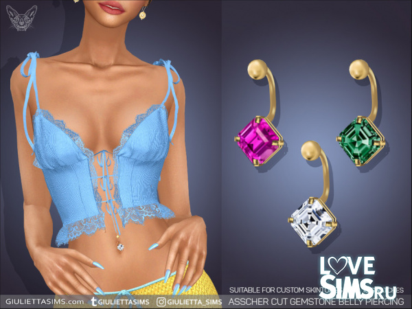 Пирсинг Cut Gemstone Belly Piercing
