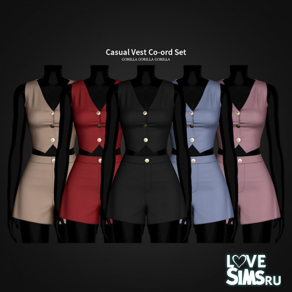 Жилетка и шорты Casual Vest Co-ord Set