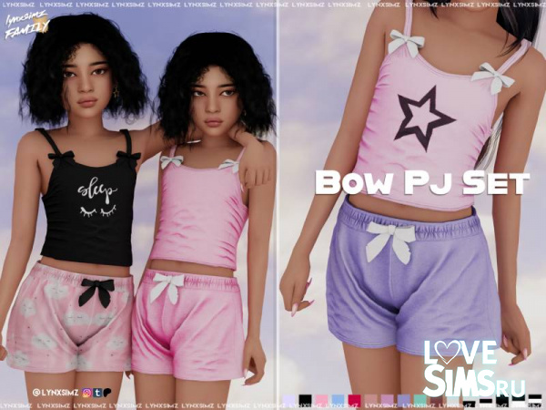 Пижамы для девочек Bow PJs Set