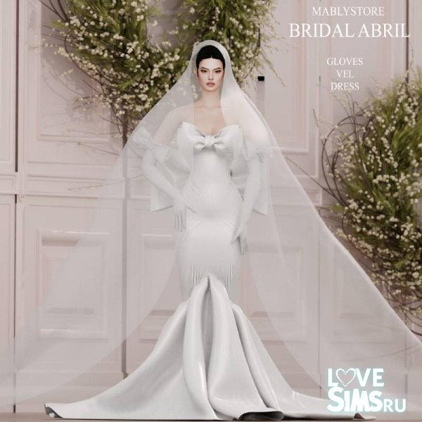Свадебное платье с фатой ABRIL BRIDAL