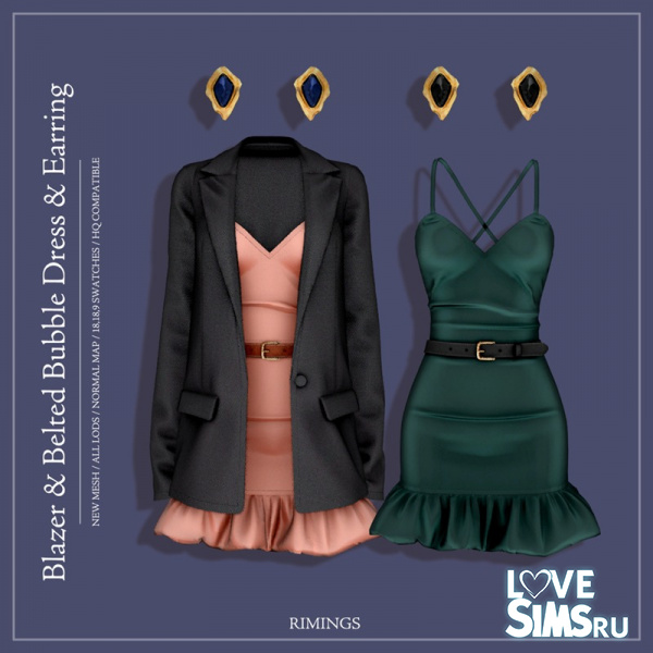 Платье Blazer & Belted Bubble Dress