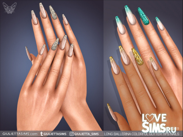 Ногти Colorful Glitter Tips Nails