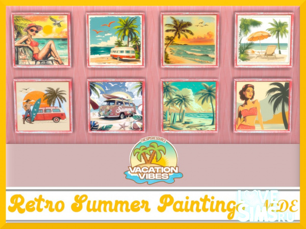 Картины Retro Summer Paintings