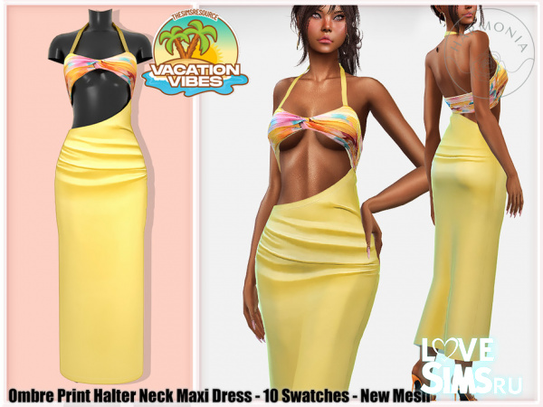 Платье Halter Neck Maxi Dress