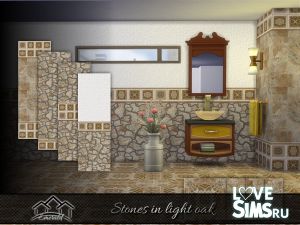 Каменное покрытие Stones in light oak