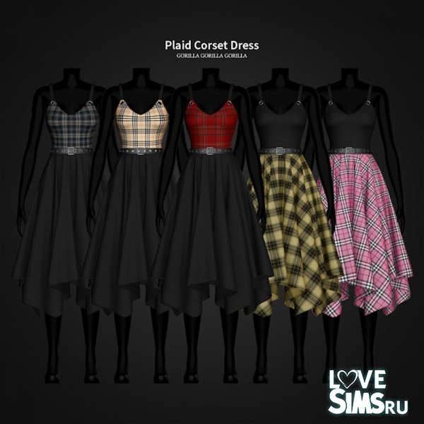 Платье Plaid Corset Dress