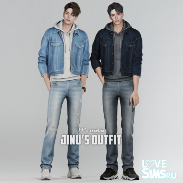 Куртка, худи и джинсы JINU's outfit