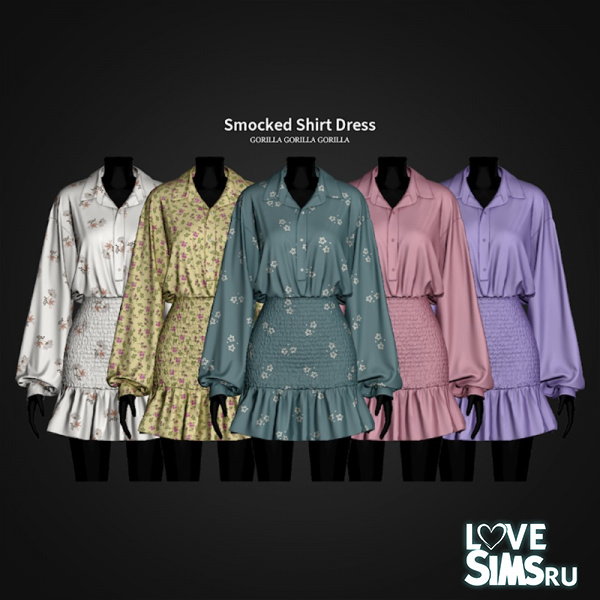 Платье Smocked Shirt Dress