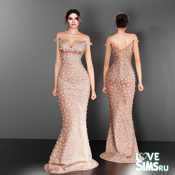 Платье Intricately Beaded Gown