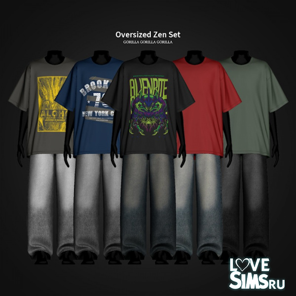 Футболка и джинсы Oversized Zen Set