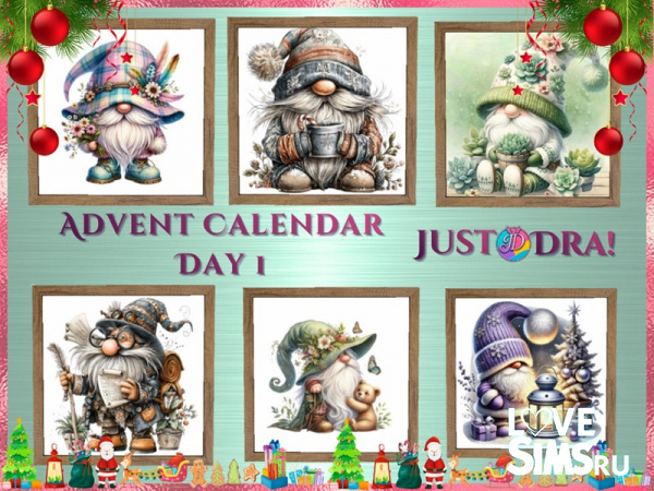 Картины Holiday Gnomes Canvas Set