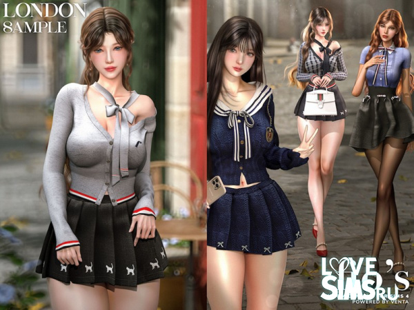 Кардиган и юбка London Girls Set