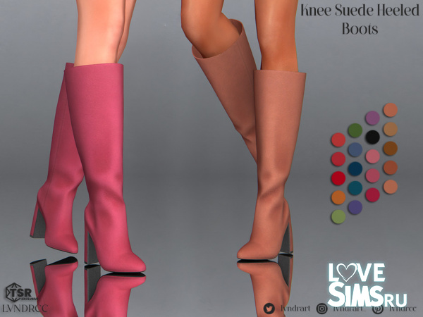 Сапоги Knee Suede Heeled Boots