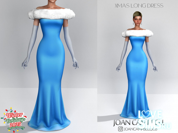 Платье XMAS LONG FUR DRESS