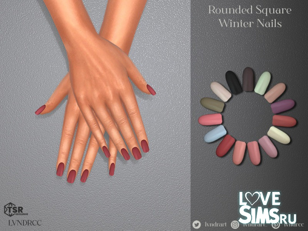 Ногти Rounded Square Winter Nails