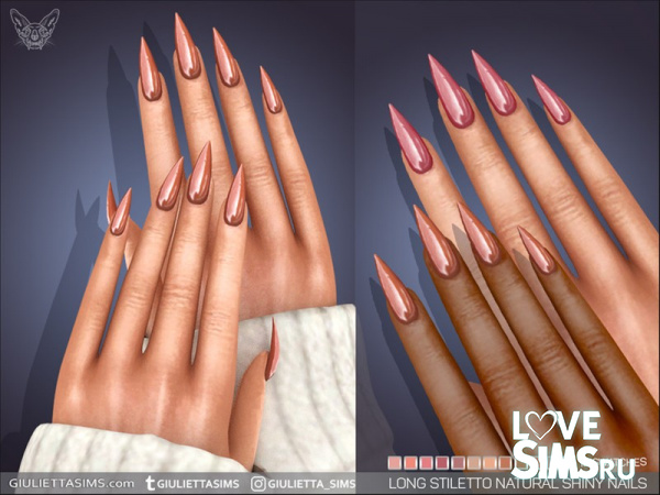 Ногти Long Stiletto Natural Nails