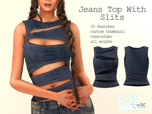 Топ Jeans Top With Slits