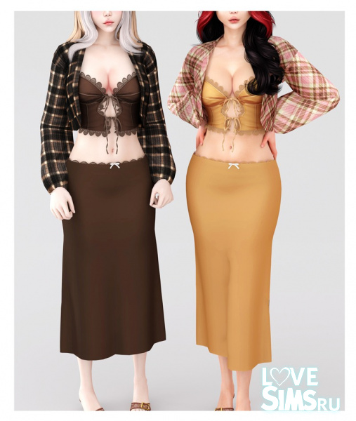 Юбка и Кардиган Coffee Hot Mini Set