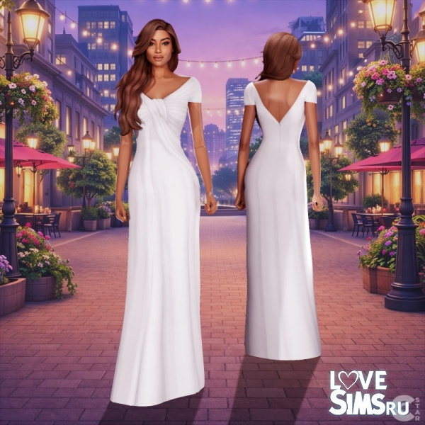 Платье Draped Column Gown