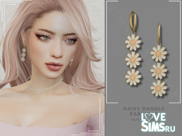 Серьги Daisy Dangle Earrings