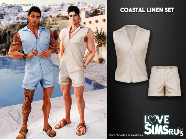 Рубашка и шорты Coastal Linen Set
