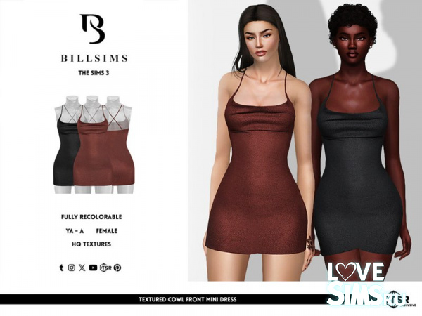 Платье Textured Cowl Front Dress