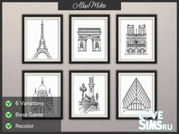 Картины OneLine Paris