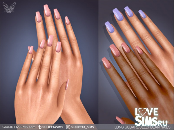Ногти Long Square Jelly Bean Nails