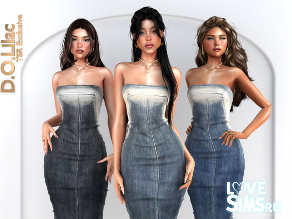 Платье Strapless Denim Dress