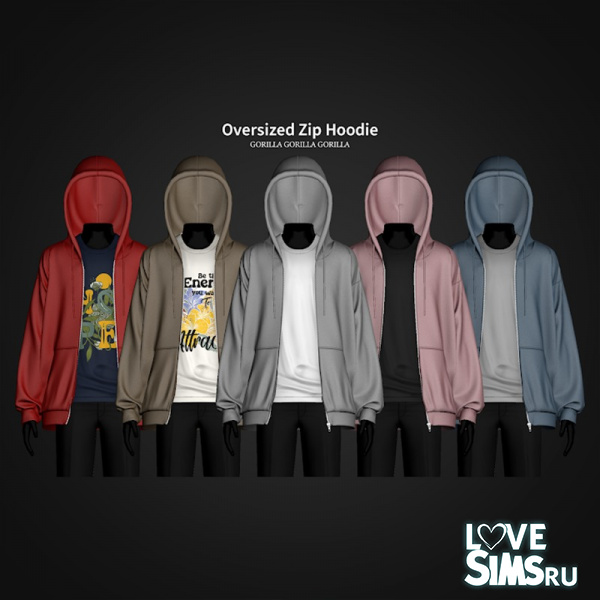Толстовка Oversized Zip Hoodie
