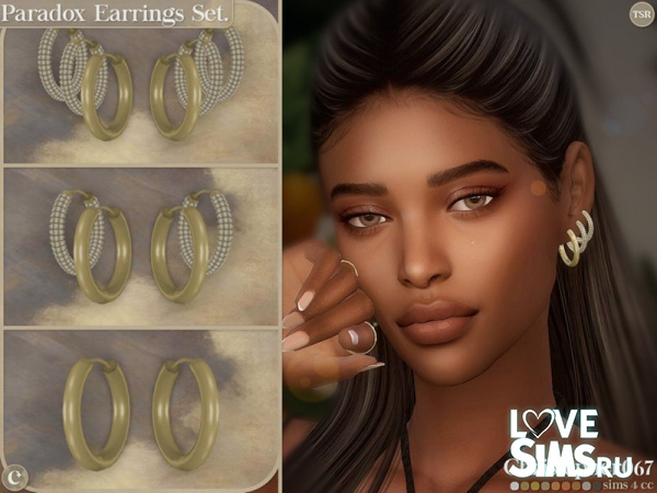 Серьги Triple Stacked Hoop Earrings