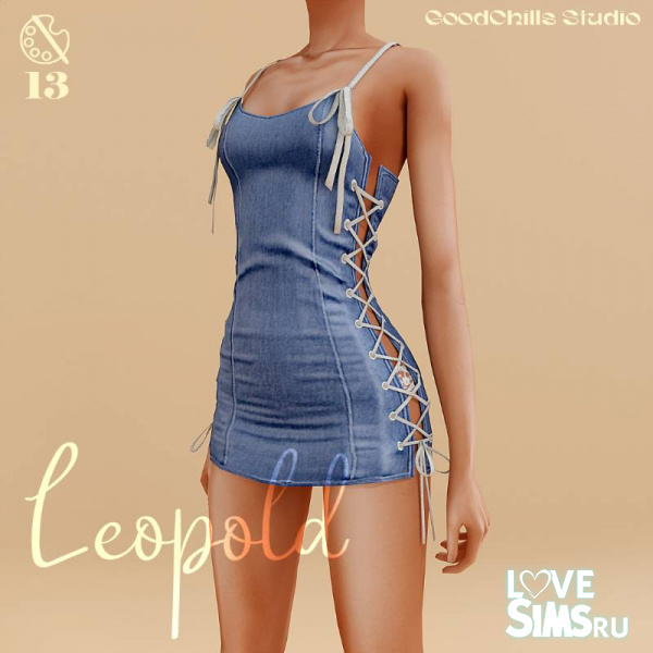 Платье Leopold Lace Up Denim Mini