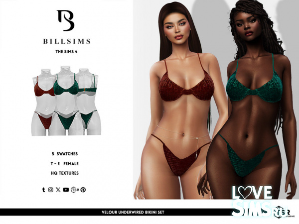 Velour Underwired Bikini Set