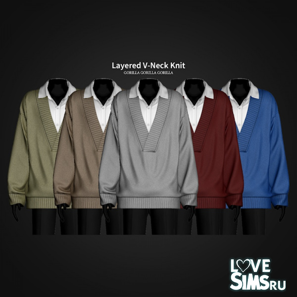Джемпер Layered V-Neck Knit