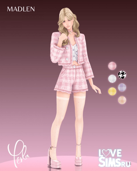 Чулки + Твидовый костюм Perla Outfit